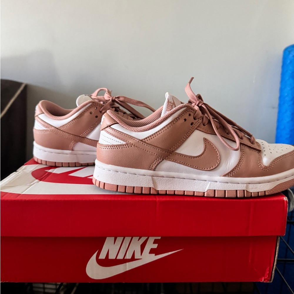 Nike Rose and White Low-Top Sneakers